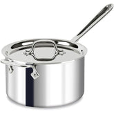 All-Clad 4Qt D3 Stainless Steel Saucepan (Rimmed) with Lid