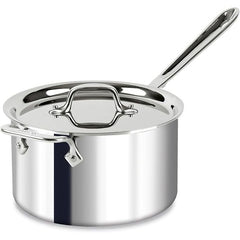 All-Clad 4Qt D3 Stainless Steel Saucepan (Rimmed) with Lid
