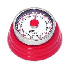 Compact Mechanical Kitchen Timer – Red