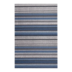 Chilewich Indoor Outdoor Shag Doormat - Horizon Stripe/ Rectangle / Deep Sea / 18x28"