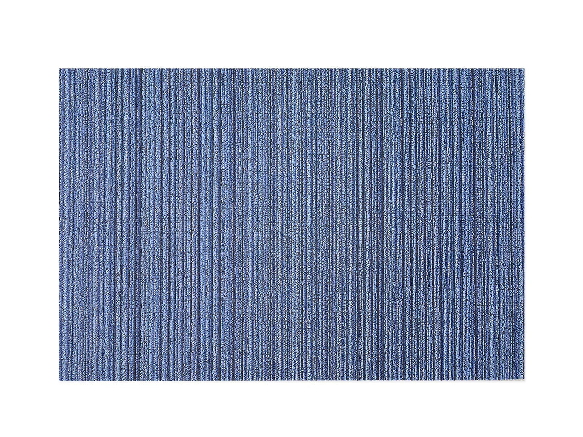 Chilewich Indoor Outdoor Shag Doormat - Skinny Stripe / Rectangle / Ocean / 18x28"