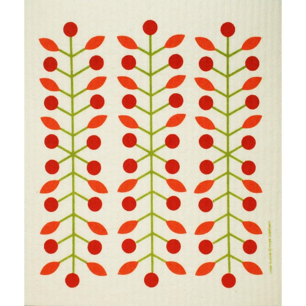 Cose Nuove Swedish Dishcloth Branch Berry - Red
