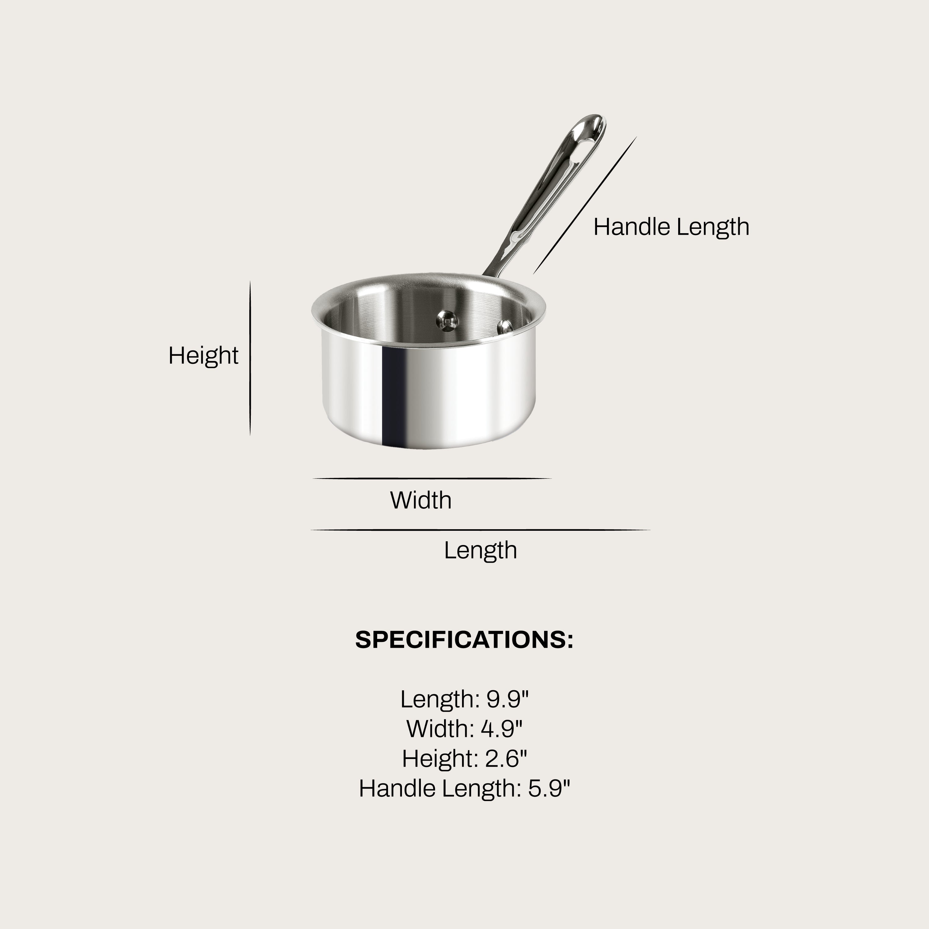 All-Clad D3 Stainless Steel Butter Warmer Saucepan