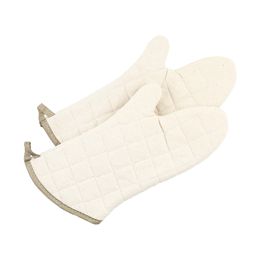Browne Flame Retardant Oven Mitts - White Truffle