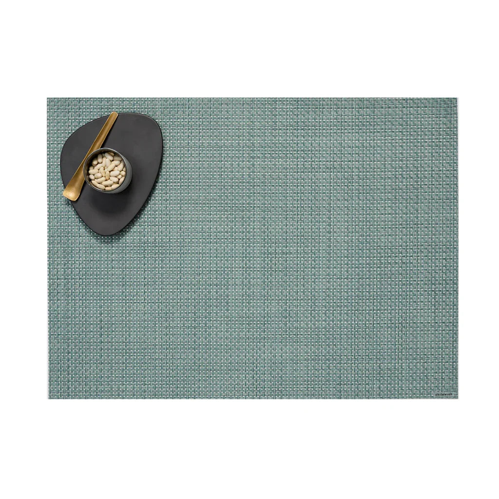 Chilewich Table Mats – Basketweave / Rectangle / Celadon - 14" x 19"