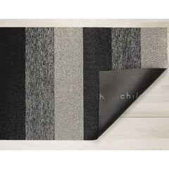 Chilewich Indoor Outdoor Shag Mat - Marbled Stripe / Rectangle / Salt & Pepper / 24x36"