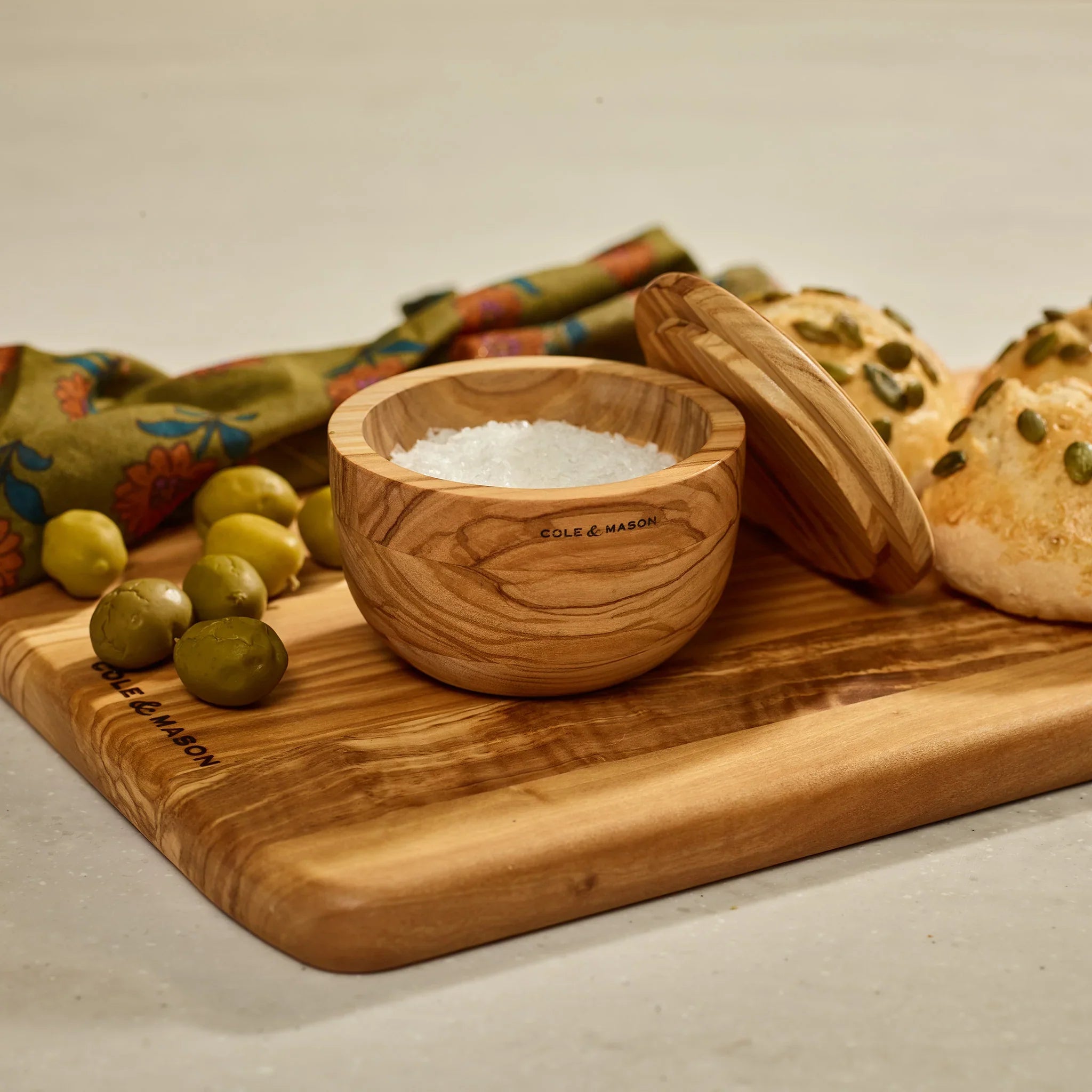 Cole & Mason Portobello Olive Wood Salt Cellar