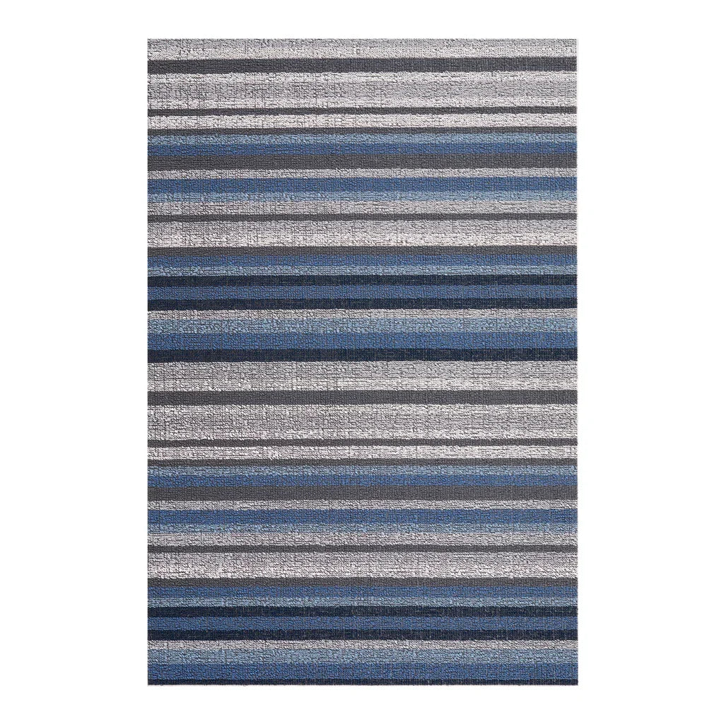 Chilewich Indoor Outdoor Shag  Shag Mat - Horizon Stripe / Rectangle / Deep Sea /36"x60"