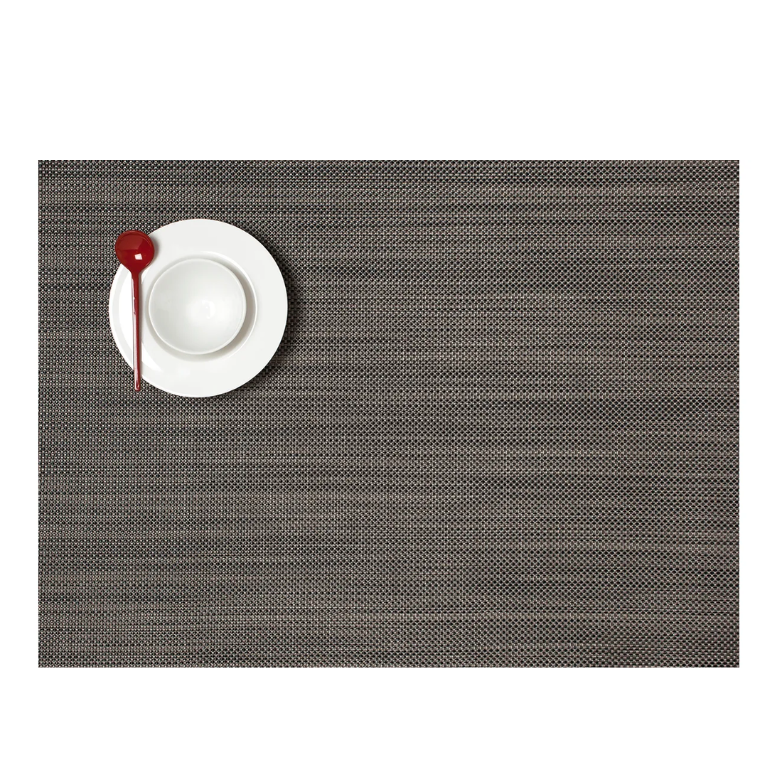 Chilewich Table Mats - Mini Basketweave/ Rectangle / Mat Light Grey 14" x 19"