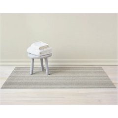 Chilewich Indoor Outdoor Shag Big Mat - Skinny Stripe Rectangle / Birch / 36x60"