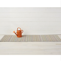 Chilewich Indoor Outdoor Shag Utility Mat - Skinny Stripe /Rectangle / Soft Multicoloured / 24x36"