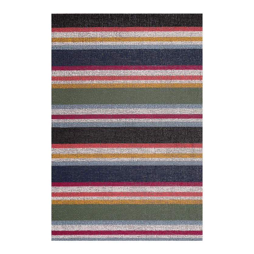 Chilewich Indoor Outdoor Shag Utility Doormat - Shuffle Stripe / Rectangle / Petunia / 24x36"