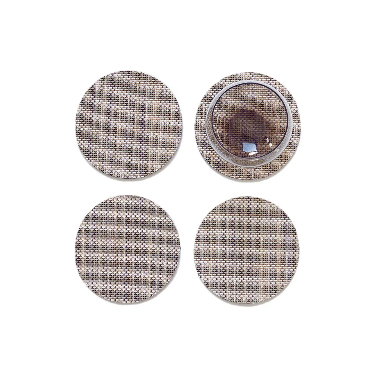 Chilewich Mini Basketweave Coasters Set of 4 - Linen