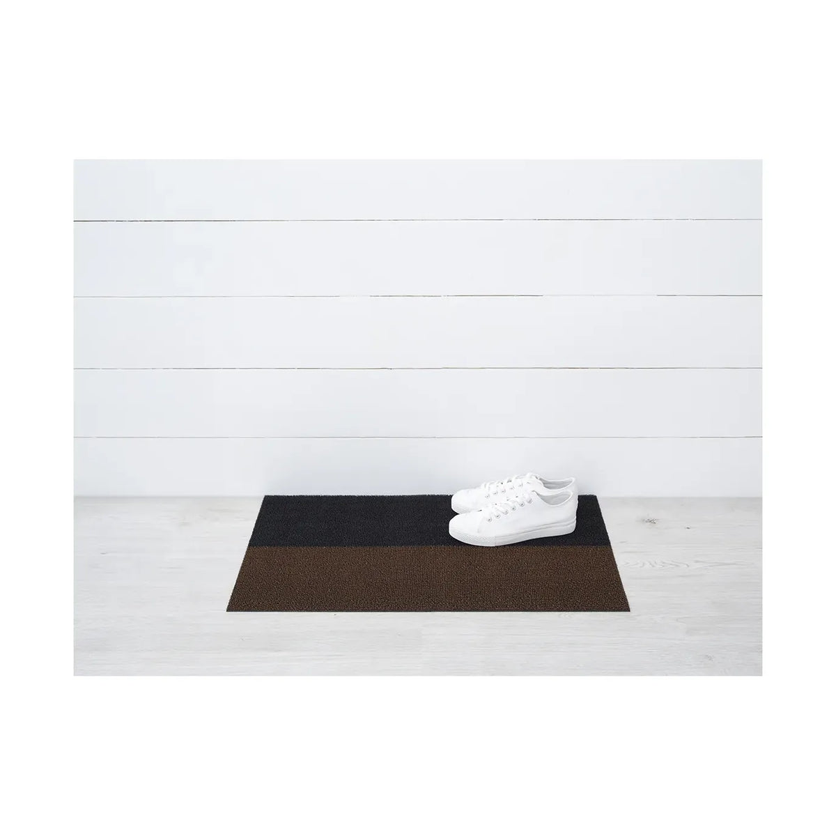 Chilewich Indoor Outdoor Shag Doormat - Duo Stripe / Rectangle / Mocha / 18x28"